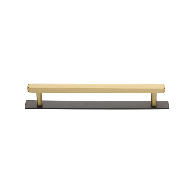 Heritage Brass Hexagonal Cabinet Pull Handle with Plate