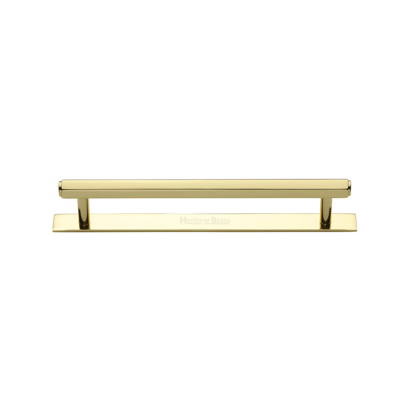 Heritage Brass Hexagonal Cabinet Pull Handle with Plate