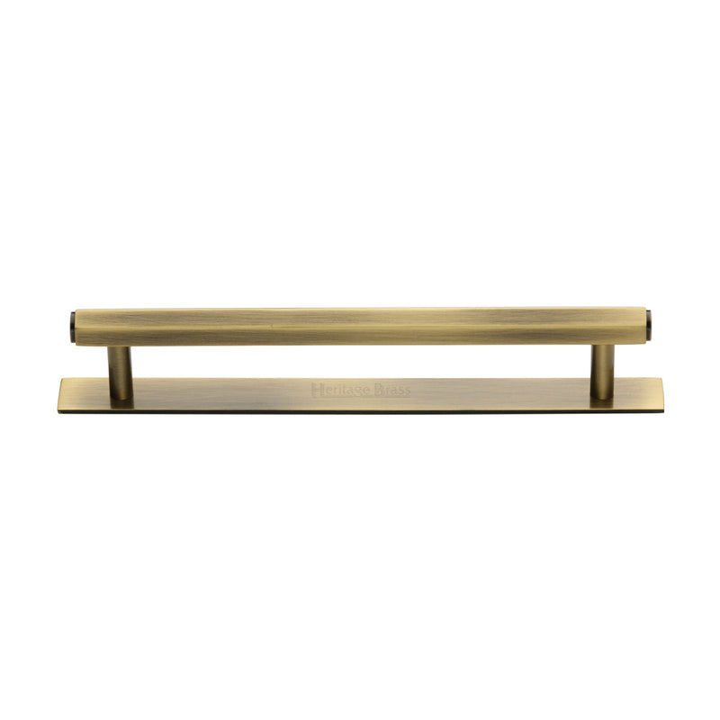 Heritage Brass Hexagonal Cabinet Pull Handle with Plate