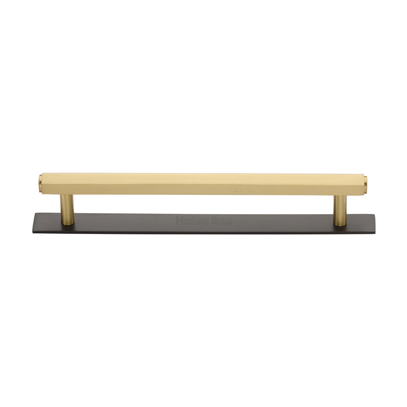Heritage Brass Hexagonal Cabinet Pull Handle with Plate