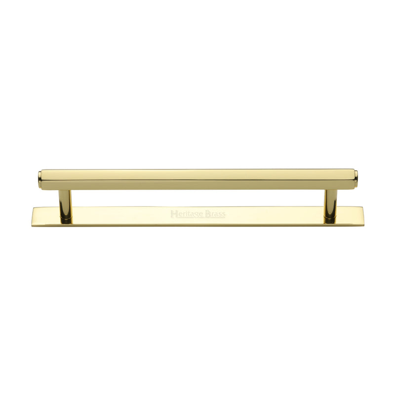 Heritage Brass Hexagonal Cabinet Pull Handle with Plate