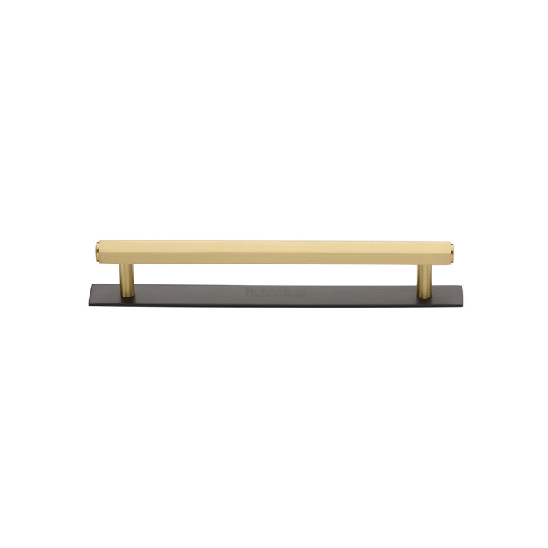 Heritage Brass Hexagonal Cabinet Pull Handle with Plate