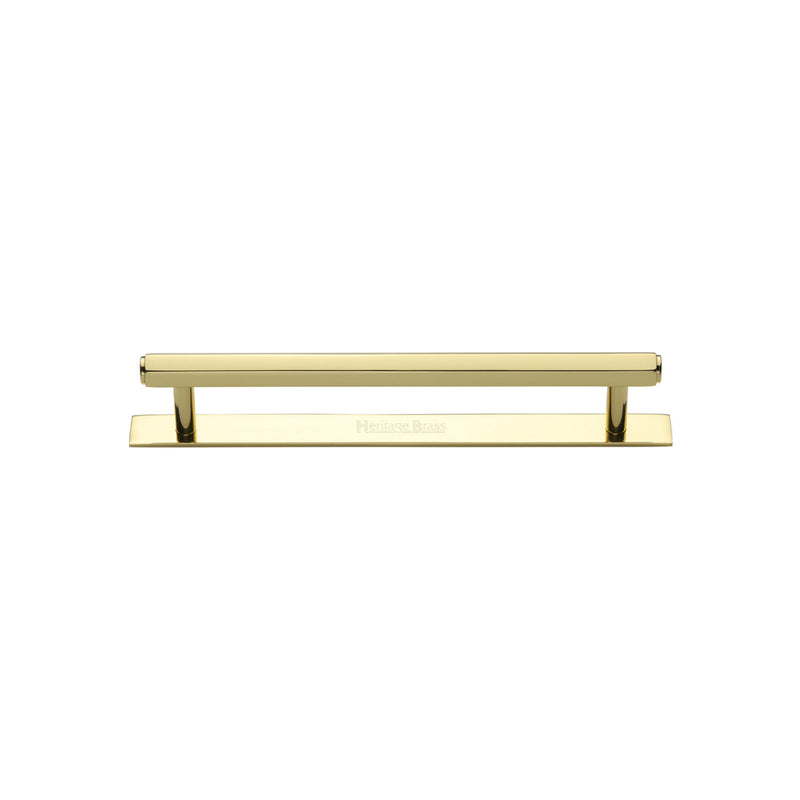 Heritage Brass Hexagonal Cabinet Pull Handle with Plate