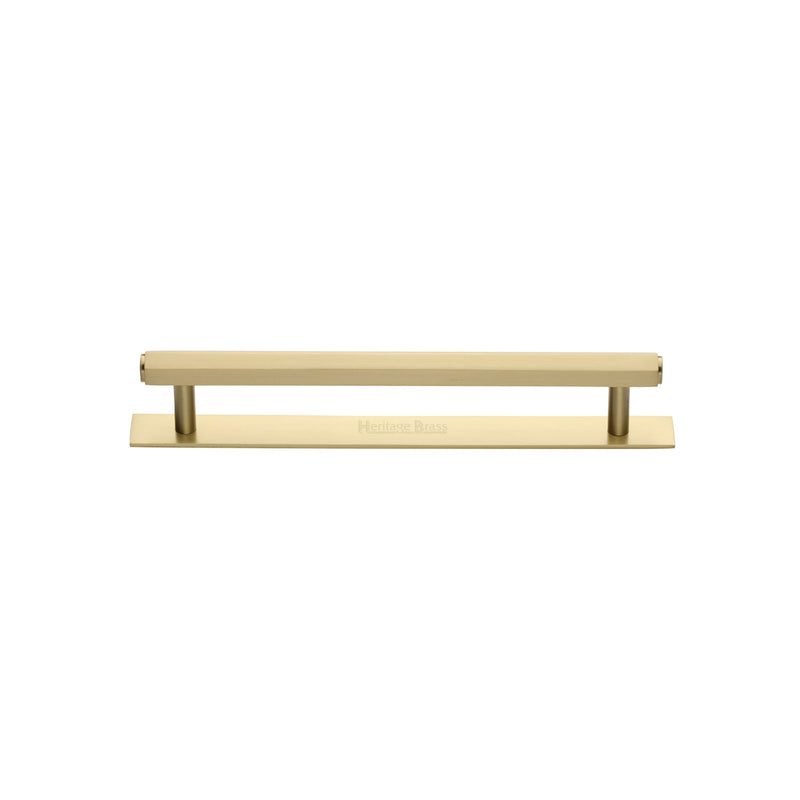 Heritage Brass Hexagonal Cabinet Pull Handle with Plate