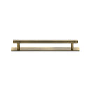 Heritage Brass Knurled Cabinet Pull Handle with Plate