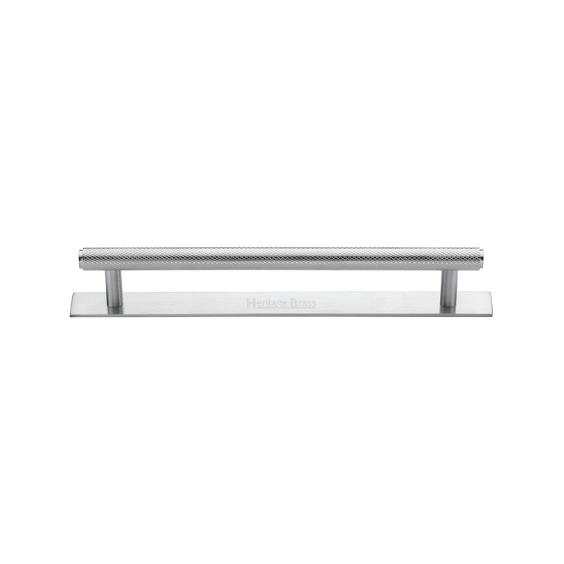 Heritage Brass Knurled Cabinet Pull Handle with Plate