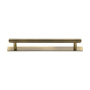 Heritage Brass Knurled Cabinet Pull Handle with Plate