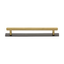 Heritage Brass Knurled Cabinet Pull Handle with Plate