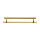 Heritage Brass Knurled Cabinet Pull Handle with Plate