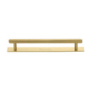 Heritage Brass Knurled Cabinet Pull Handle with Plate