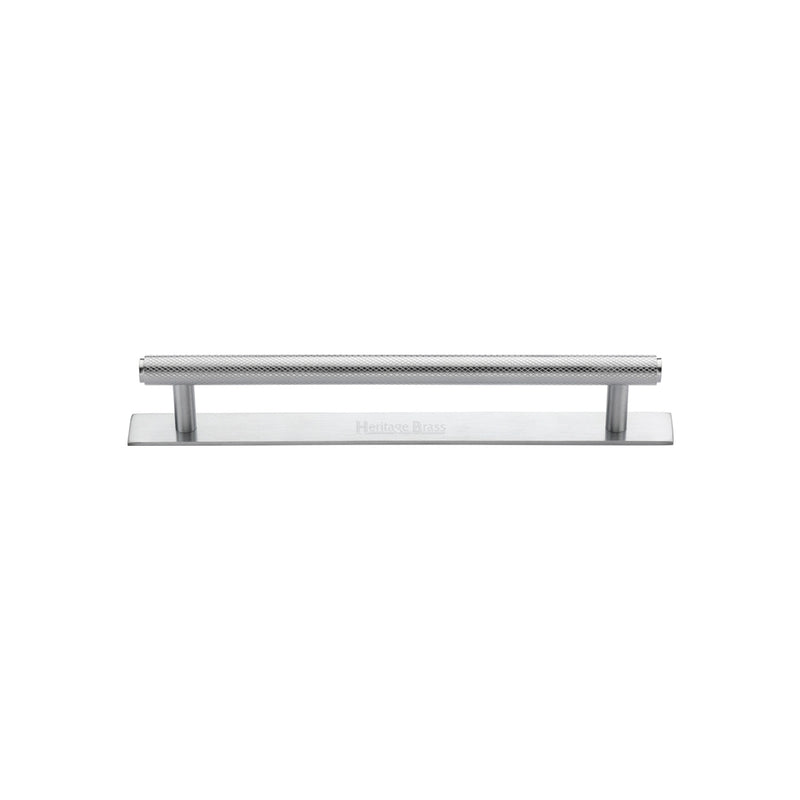 Heritage Brass Knurled Cabinet Pull Handle with Plate