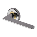 Heritage Brass Pyramid Door Handle on Round Rose