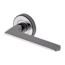 Heritage Brass Pyramid Door Handle on Round Rose