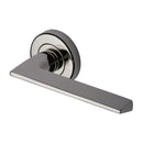 Heritage Brass Pyramid Door Handle on Round Rose