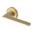 Heritage Brass Pyramid Door Handle on Round Rose