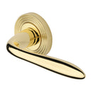Heritage Brass Sutton Reeded Door Handle on Round Rose