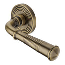 Heritage Brass Bridgetown Reeded Door Handle on Round Rose