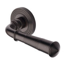 Heritage Brass Bridgetown Reeded Door Handle on Round Rose