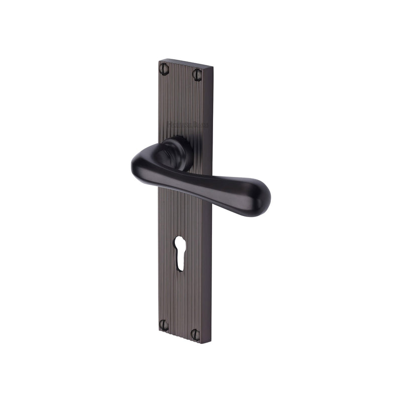 Heritage Brass Charlbury Reeded Door Handle on Plate