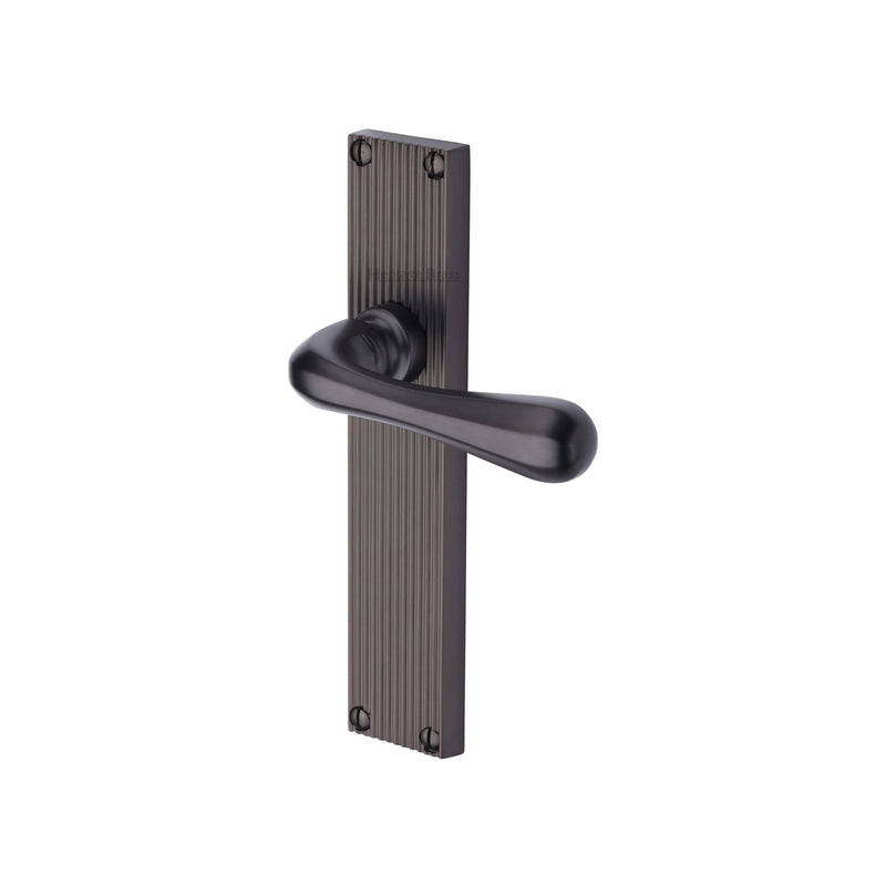 Heritage Brass Charlbury Reeded Door Handle on Plate