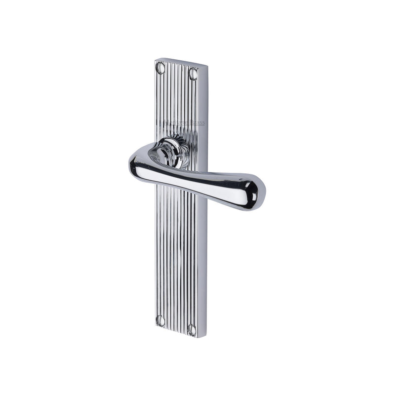 Heritage Brass Charlbury Reeded Door Handle on Plate