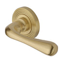 Heritage Brass Charlbury Reeded Door Handle on Round Rose