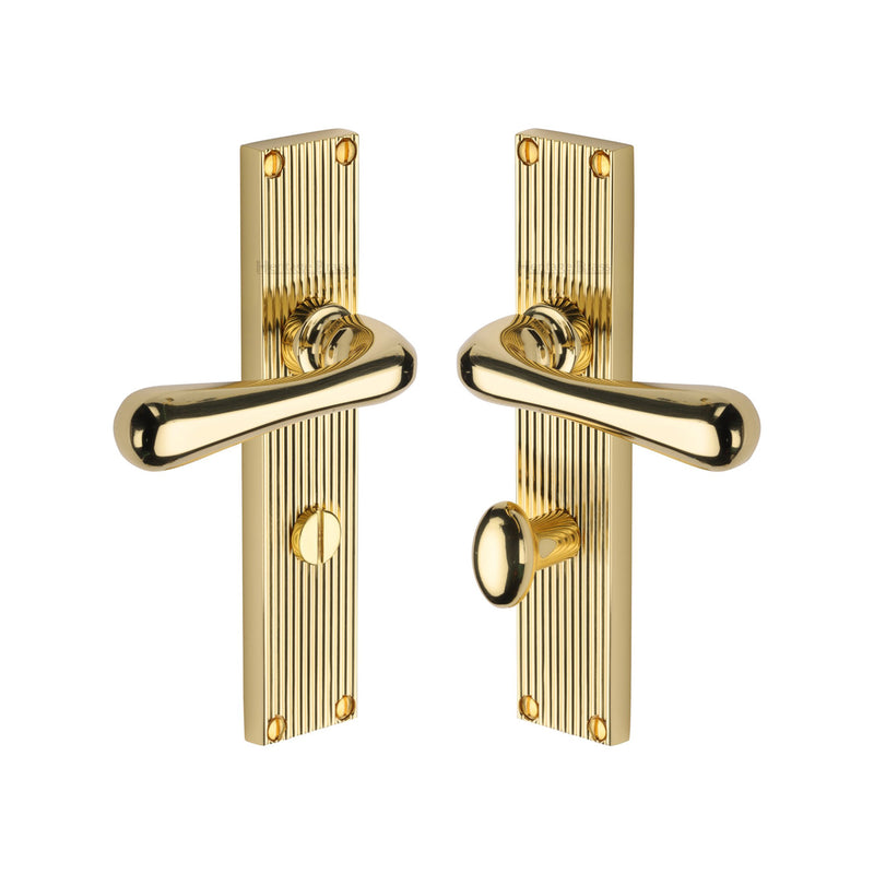 Heritage Brass Charlbury Reeded Door Handle on Plate