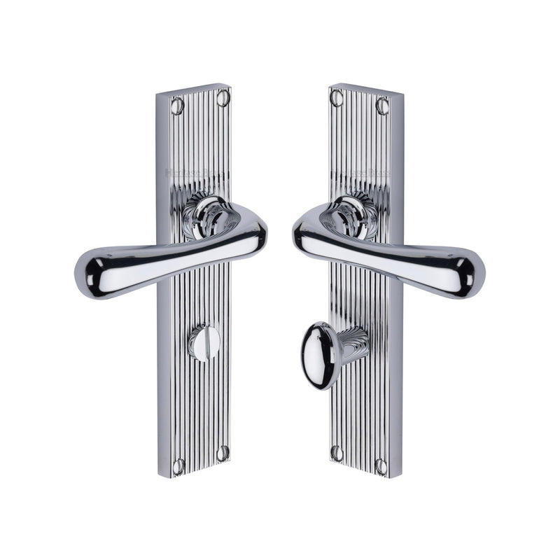 Heritage Brass Charlbury Reeded Door Handle on Plate