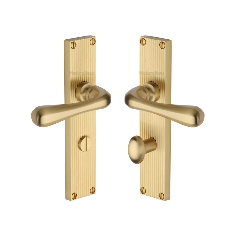 Heritage Brass Charlbury Reeded Door Handle on Plate
