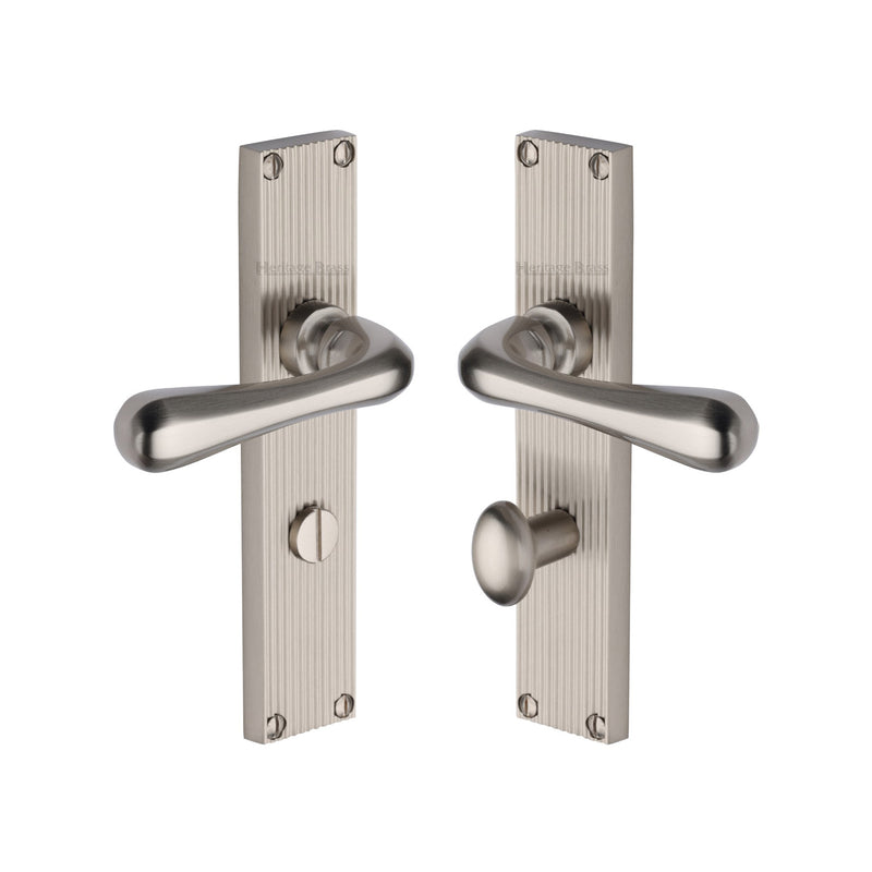 Heritage Brass Charlbury Reeded Door Handle on Plate