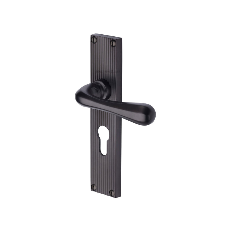 Heritage Brass Charlbury Reeded Door Handle on Plate