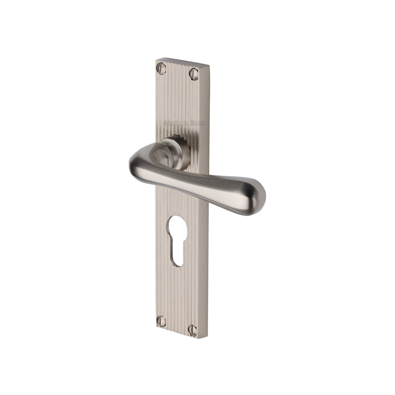 Heritage Brass Charlbury Reeded Door Handle on Plate