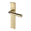 Heritage Brass Octave Reeded Door Handle on Plate