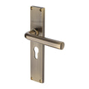 Heritage Brass Octave Reeded Door Handle on Plate