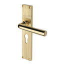 Heritage Brass Octave Reeded Door Handle on Plate