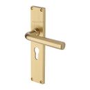 Heritage Brass Octave Reeded Door Handle on Plate