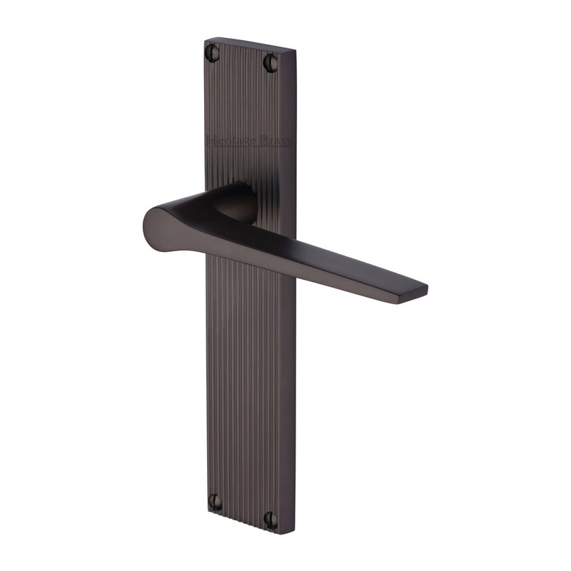 Heritage Brass Gio Reeded Door Handle on Plate