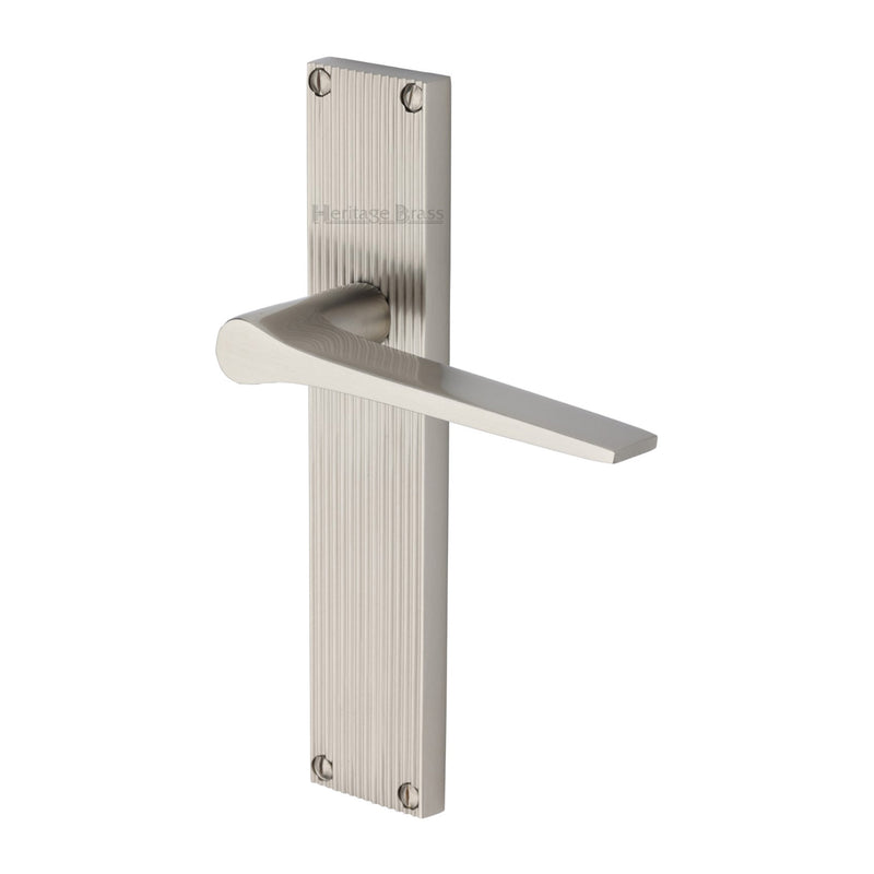 Heritage Brass Gio Reeded Door Handle on Plate