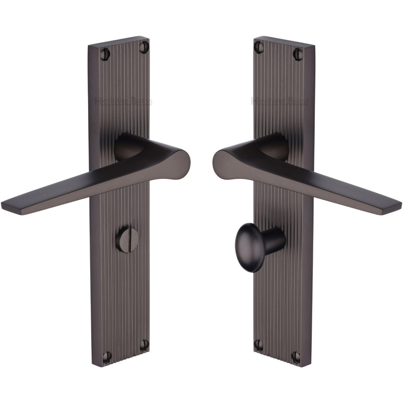 Heritage Brass Gio Reeded Door Handle on Plate