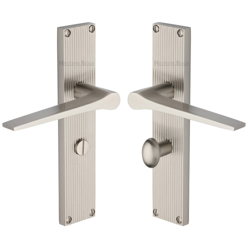 Heritage Brass Gio Reeded Door Handle on Plate