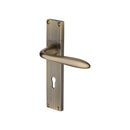 Heritage Brass Sutton Reeded Door Handle on Plate