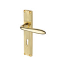 Heritage Brass Sutton Reeded Door Handle on Plate