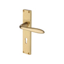 Heritage Brass Sutton Reeded Door Handle on Plate