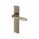 Heritage Brass Sutton Reeded Door Handle on Plate