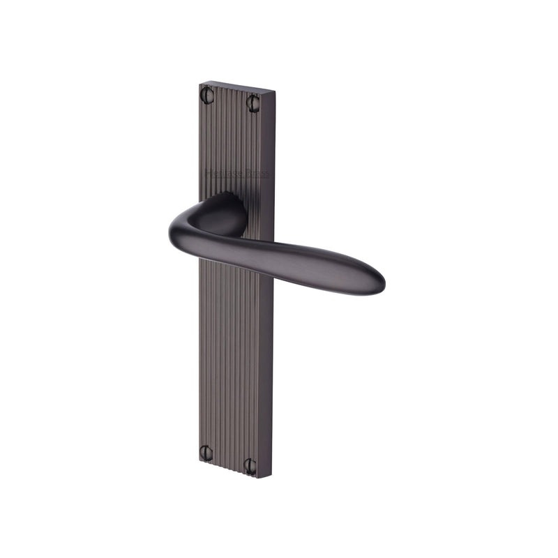 Heritage Brass Sutton Reeded Door Handle on Plate