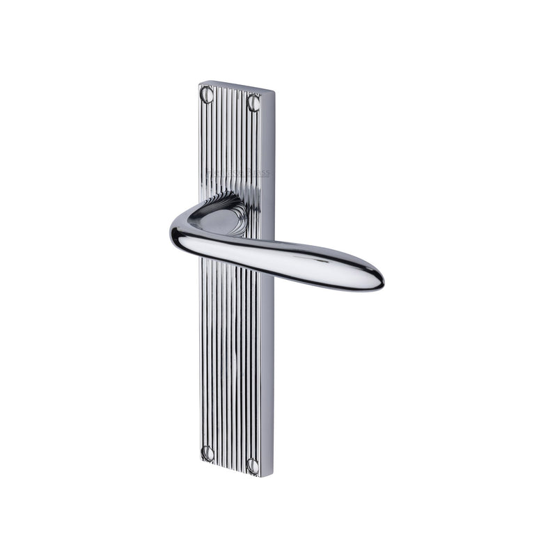 Heritage Brass Sutton Reeded Door Handle on Plate