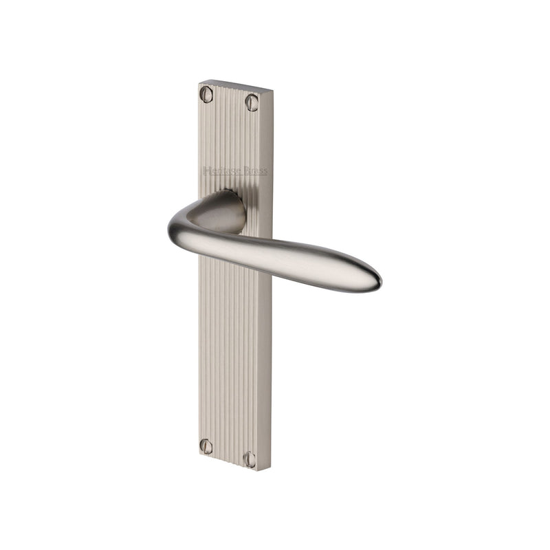 Heritage Brass Sutton Reeded Door Handle on Plate