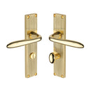 Heritage Brass Sutton Reeded Door Handle on Plate