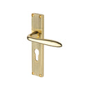 Heritage Brass Sutton Reeded Door Handle on Plate