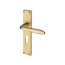 Heritage Brass Sutton Reeded Door Handle on Plate
